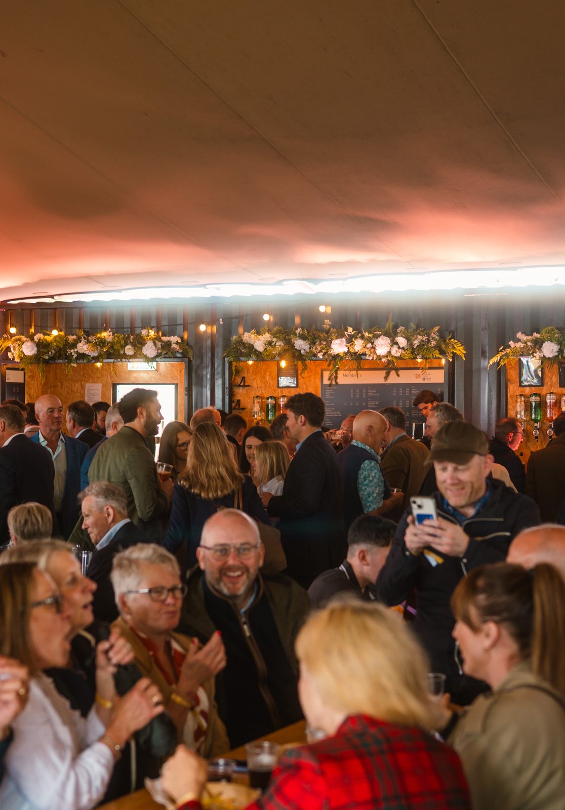 Guests in a hospitality lounge bar