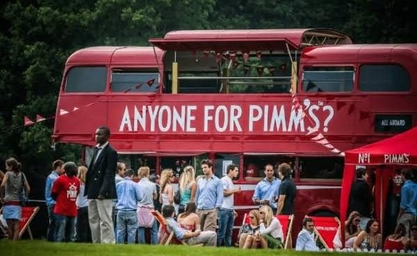The Pimm's double-decker bus at an event
