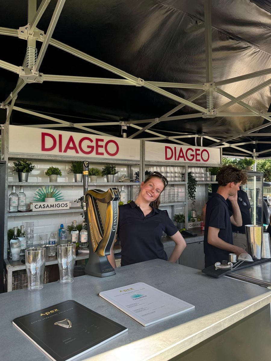 Apex staff behind the Diageo bar
